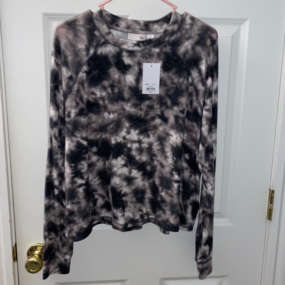 black and white tie dye shirt